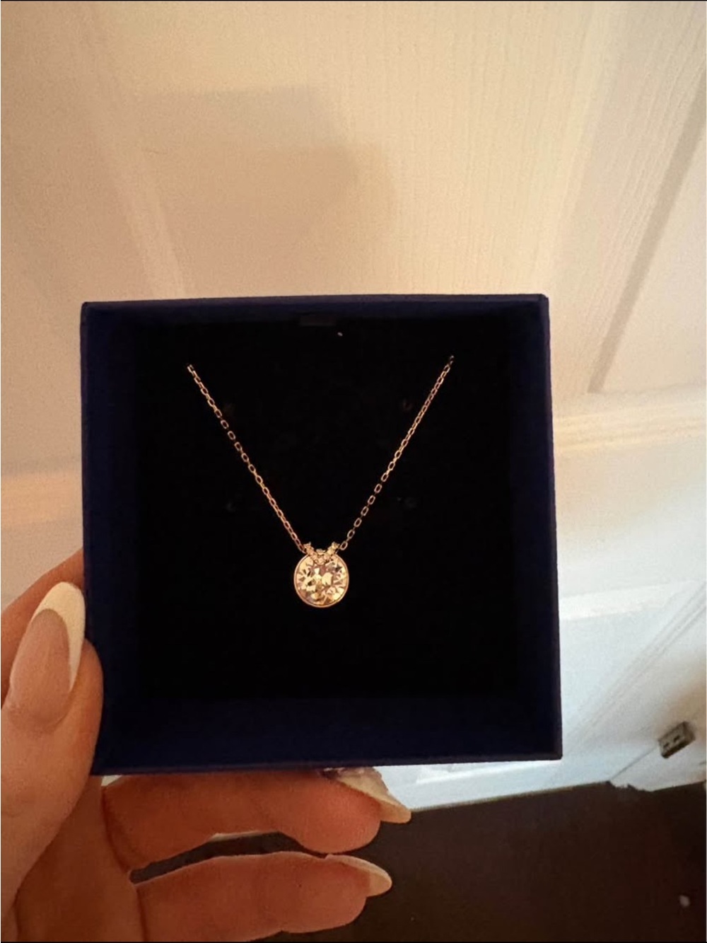 Swarovski Rose Gold Crystal Pendant Necklace